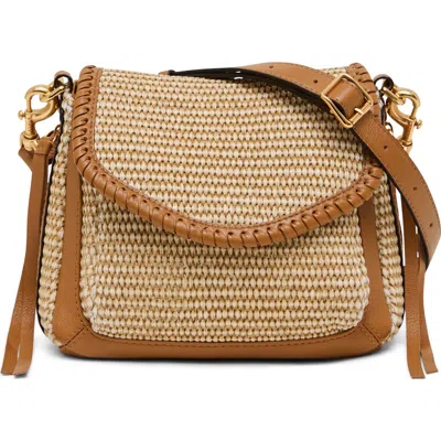 Aimee All For Love Leather Mini Crossbody Bag In Brown
