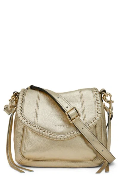 Aimee All For Love Leather Mini Crossbody Bag In Orange