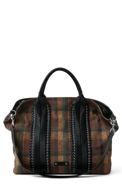 Aimee All For Love Leather Zip Top Tote In Brown