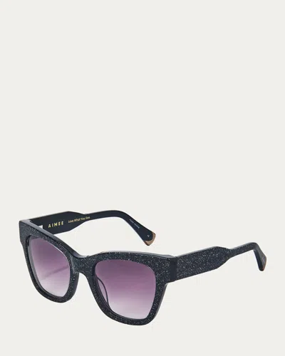 Aimee All For Love Square Sunglasses In Blue