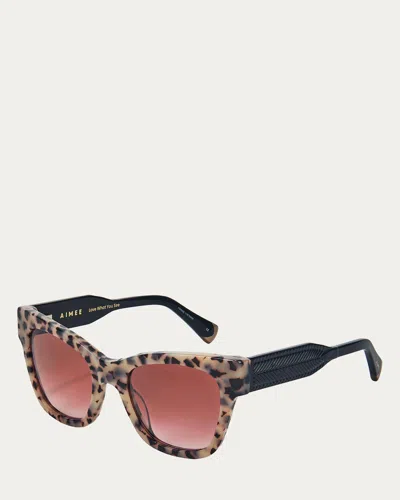Aimee All For Love Square Sunglasses In Brown