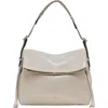 Aimee Bali Double Entry Leather Hobo In Sand