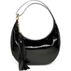 Aimee Bloom Bean Bag Leather Moon Bag In Black