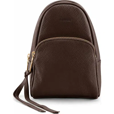 Aimee Breeze Leather Sling Bag In Brown