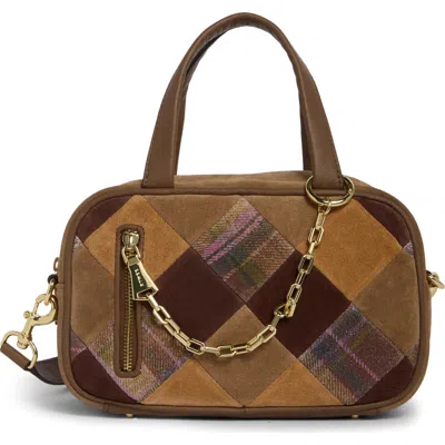 Aimee Brooklyn Leather Bowling Satchel In Patchwork