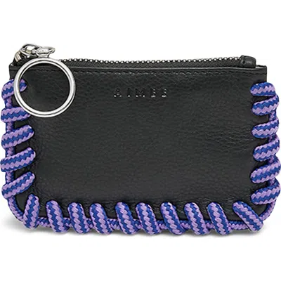 Aimee Cord Trim Zip Pouch In Black