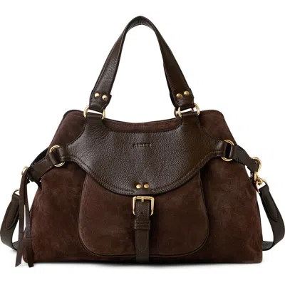 Aimee Dash Leather Satchel In Brown