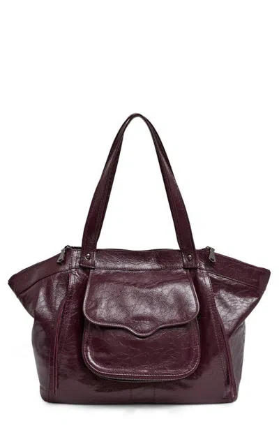 Aimee Downtown Leather Tote In Burgundy