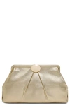 Aimee Extra Large Full Circle Frame Clutch In Gold