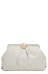 Aimee Extra Large Full Circle Frame Clutch In White
