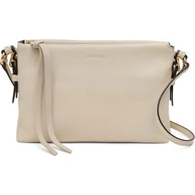 Aimee Gramercy Leather Crossbody Bag In Gray