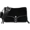 Aimee Great Escape Suede Crossbody Bag In Black