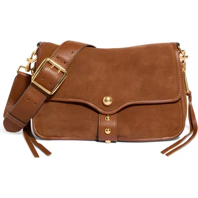 Aimee Great Escape Suede Crossbody Bag In Brown