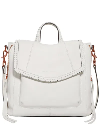Aimee Kestenberg All For Love Convertible Leather Backpack In Cloud With Shiny Gold