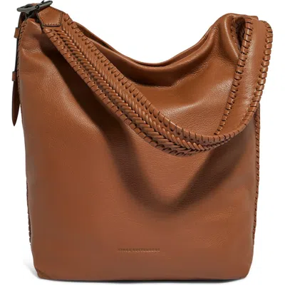 Aimee Kestenberg All For Love Suede Bucket Bag In Chestnut W Gunmetal