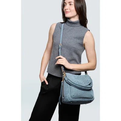 Aimee Kestenberg All For Love Woven Convertible Shoulder Bag In Denim Leather