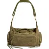Aimee Kestenberg Away We Go Leather Duffle Bag In Kelp Suede