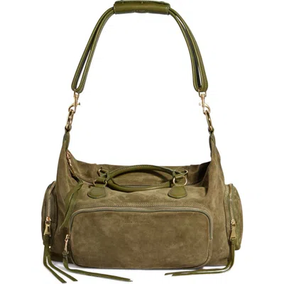 Aimee Kestenberg Away We Go Leather Duffle Bag In Kelp Suede