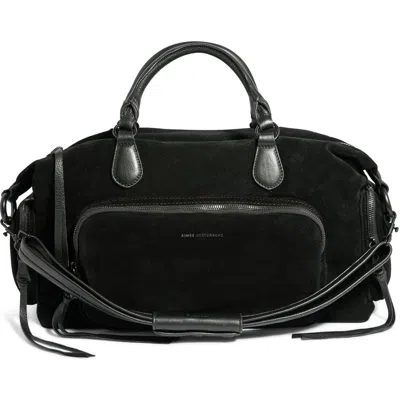Aimee Kestenberg Away We Go Suede Shoulder Bag In Black Suede