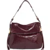 Aimee Kestenberg Bali Double Entry Leather Hobo In Burgundy