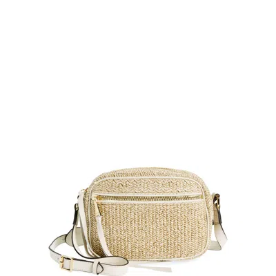Aimee Kestenberg Berlin Leather Crossbody Bag In Straw W/vanilla