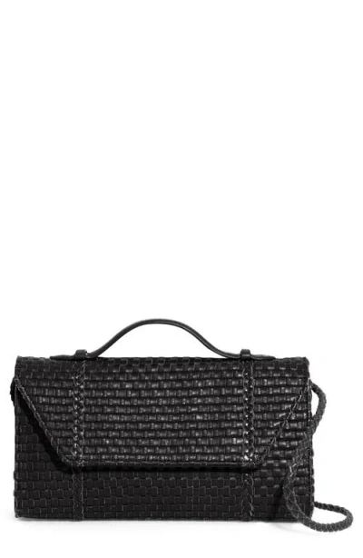 Aimee Kestenberg Chelsea Woven Lether Convertible Clutch In Black