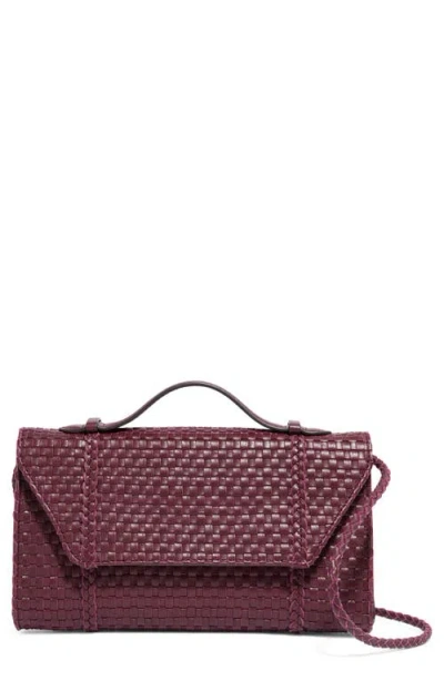 Aimee Kestenberg Chelsea Woven Lether Convertible Clutch In Royal Plum