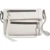 Aimee Kestenberg Crosstown Double Entry Leather Crossbody Bag In Chalk