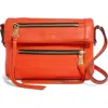 Aimee Kestenberg Crosstown Double Entry Leather Crossbody Bag In Flame
