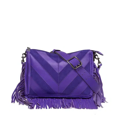 Aimee Kestenberg Famous Fringe Large Crossbody In Purple