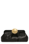 Aimee Kestenberg Full Circle Leather Frame Clutch In Black