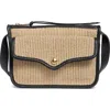 Aimee Kestenberg Jacques Medium Crossbody Bag In Woven Straw Black Pebble
