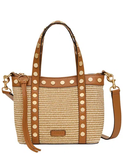 Aimee Kestenberg Jagger Raffia & Leather Mini Tote In Brown