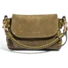 Aimee Kestenberg Mini Zen Leather Crossbody Bag In Kelp Suede
