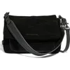 Aimee Kestenberg Peace Of Me Convertible Shoulder Bag In Black Suede