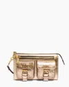 Aimee Kestenberg Saddle-up Leather Wristlet Clutch In Gold