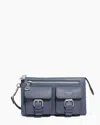 Aimee Kestenberg Saddle-up Leather Wristlet Clutch In Gray