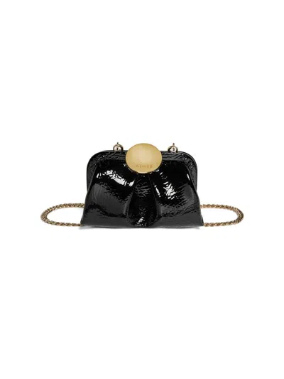 Aimee Kestenberg Women's Full Circle Mini Frame Chain Leather Crossbody Bag In Black