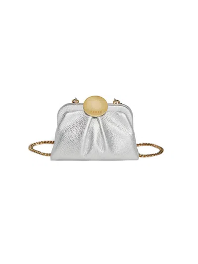 Aimee Kestenberg Women's Full Circle Mini Frame Chain Leather Crossbody Bag In Silver