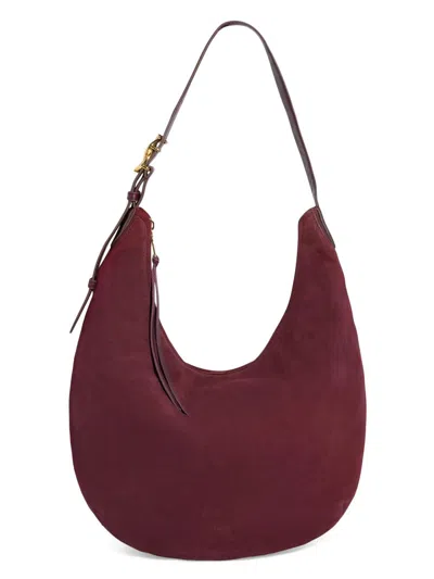 Aimee Kestenberg Large Unity Suede Hobo Bag In Burgundy