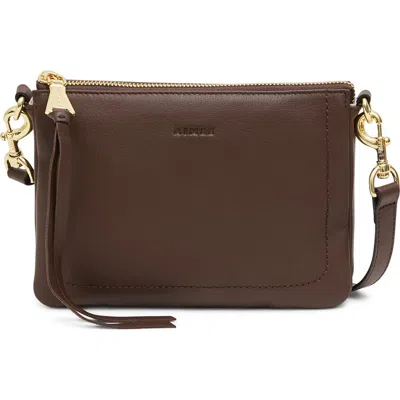 Aimee Madrid Leather Crossbody Bag In Brown