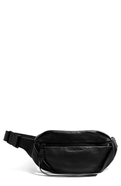 Aimee Milan Leather Belt Bag In Black
