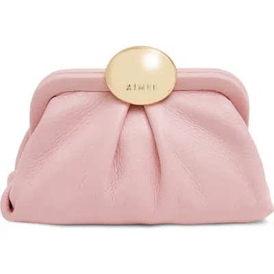 Aimee Mini Full Circle Leather Frame Crossbody Clutch In Pink