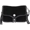 Aimee Mini Great Escape Suede Crossbody Bag In Black