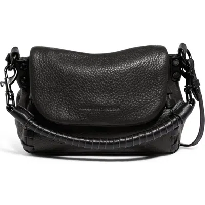 Aimee Mini Zen Leather Crossbody Bag In Black