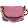 Aimee Mini Zen Leather Crossbody Bag In Pink