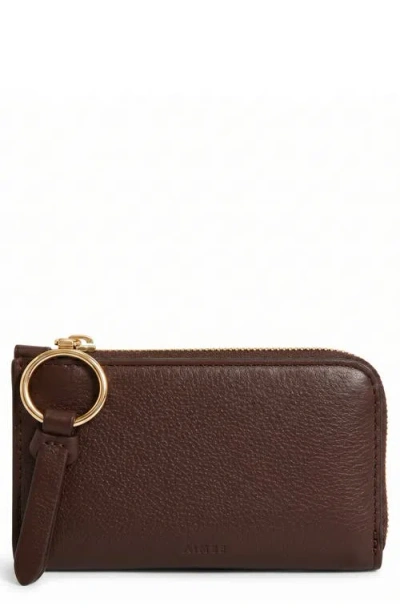 Aimee Moxy Snake Embossed Leather Slim Wallet In Brown