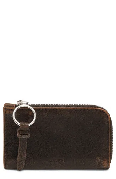 Aimee Moxy Snake Embossed Leather Slim Wallet In Brown