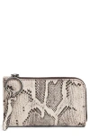 Aimee Moxy Snake Embossed Leather Slim Wallet In Neutral