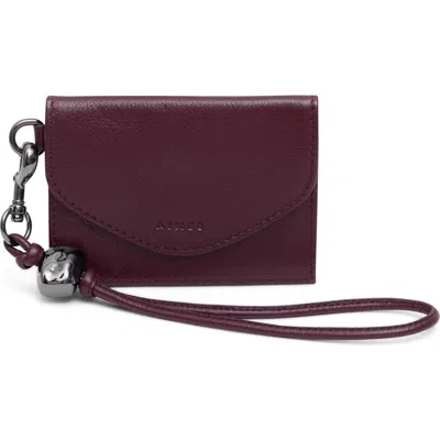 Aimee Power Wristlet Card Case In Burgundy
